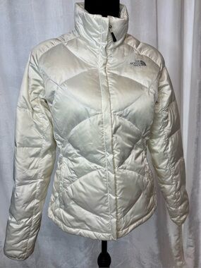 The North Face 550 Goose Down Jacket Women Quilted Puffer Insulated White Size M